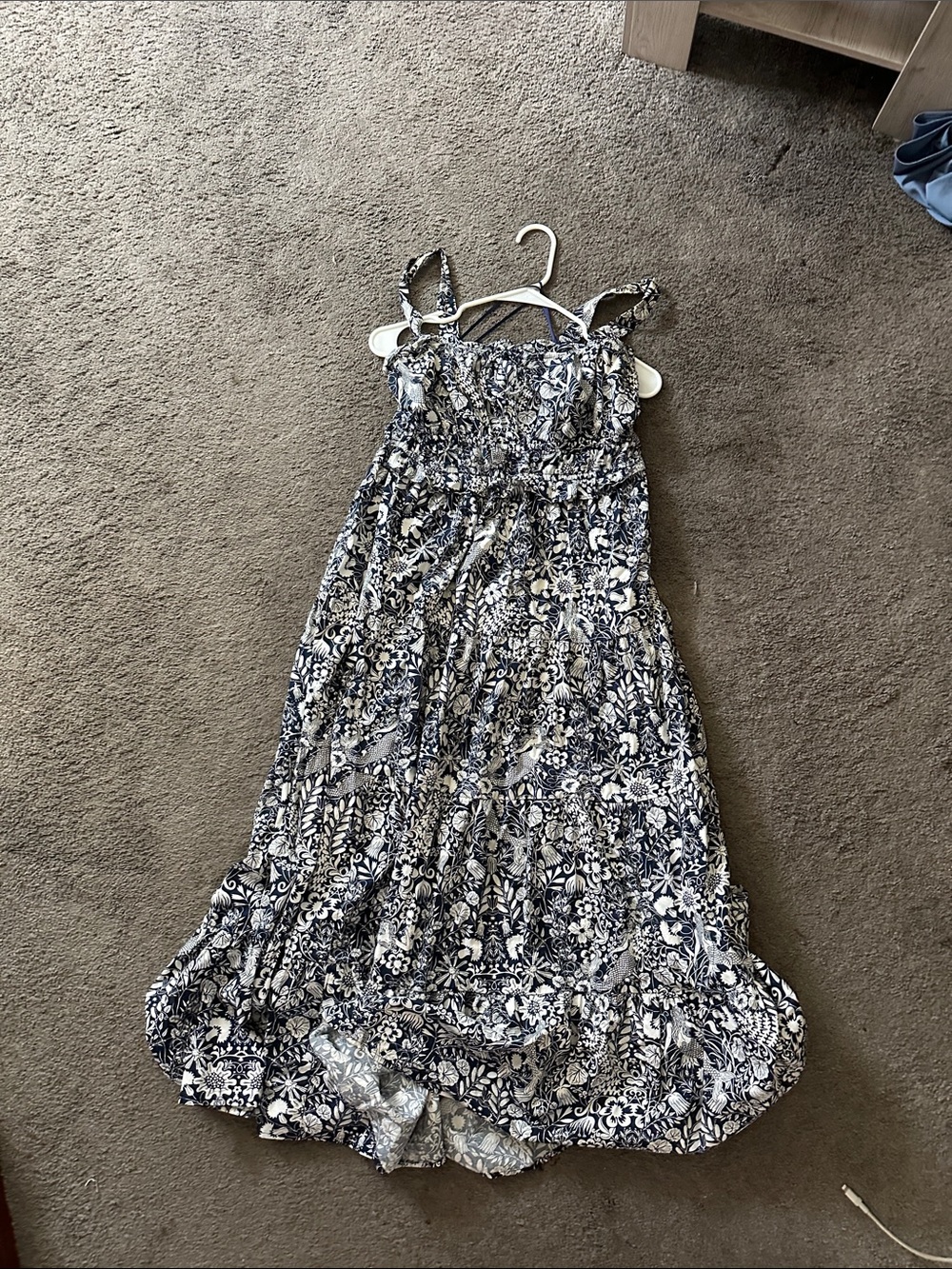 J. Crew Navy and White Floral Sundress
